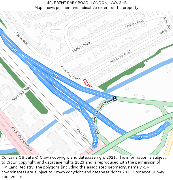 40, BRENT PARK ROAD, LONDON, NW4 3HR: Location map and indicative extent of plot