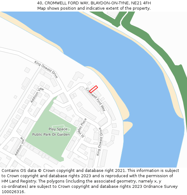 40, CROMWELL FORD WAY, BLAYDON-ON-TYNE, NE21 4FH: Location map and indicative extent of plot