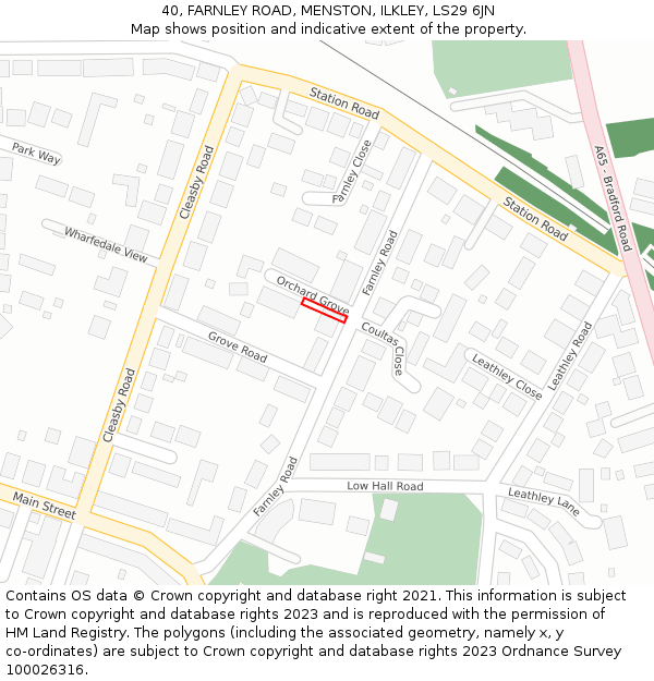40, FARNLEY ROAD, MENSTON, ILKLEY, LS29 6JN: Location map and indicative extent of plot