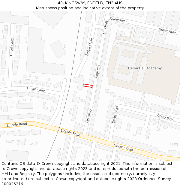 40, KINGSWAY, ENFIELD, EN3 4HS: Location map and indicative extent of plot