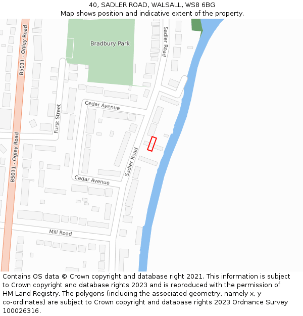 40, SADLER ROAD, WALSALL, WS8 6BG: Location map and indicative extent of plot