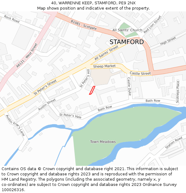 40, WARRENNE KEEP, STAMFORD, PE9 2NX: Location map and indicative extent of plot