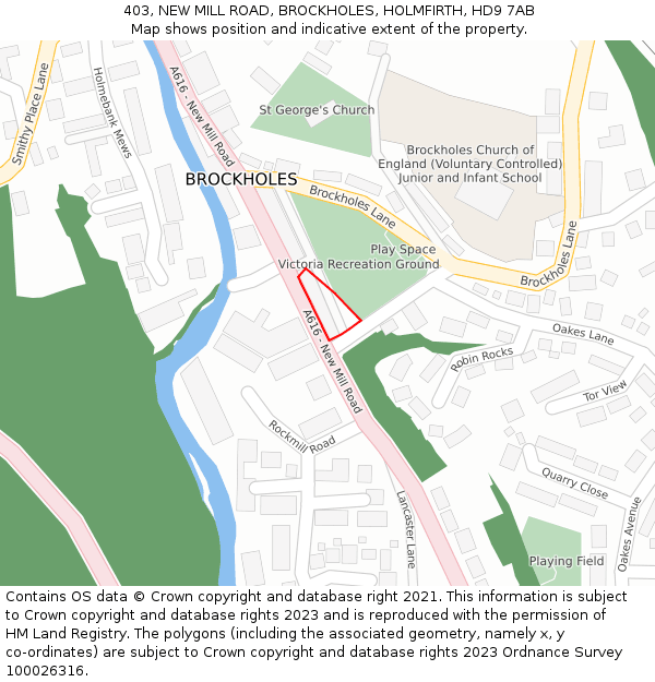 403, NEW MILL ROAD, BROCKHOLES, HOLMFIRTH, HD9 7AB: Location map and indicative extent of plot