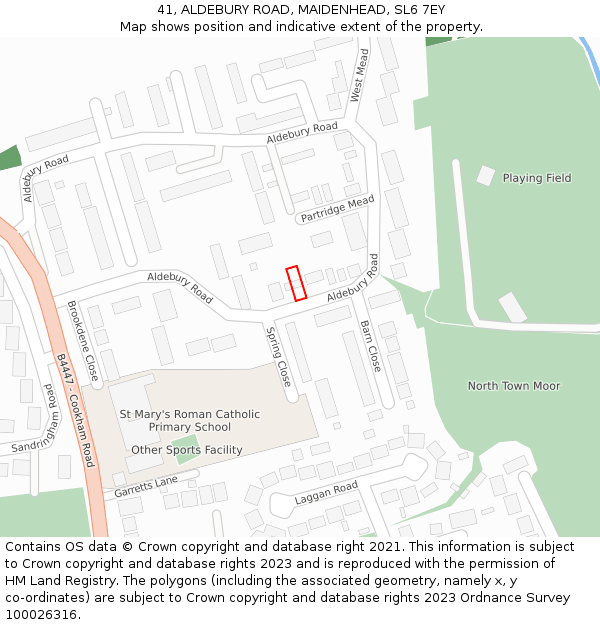 41, ALDEBURY ROAD, MAIDENHEAD, SL6 7EY: Location map and indicative extent of plot