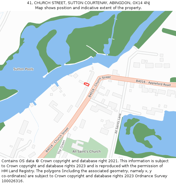 41, CHURCH STREET, SUTTON COURTENAY, ABINGDON, OX14 4NJ: Location map and indicative extent of plot