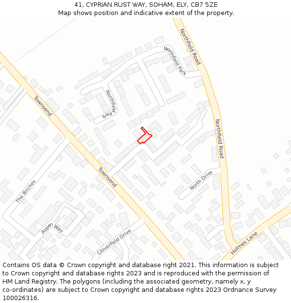 41, CYPRIAN RUST WAY, SOHAM, ELY, CB7 5ZE: Location map and indicative extent of plot