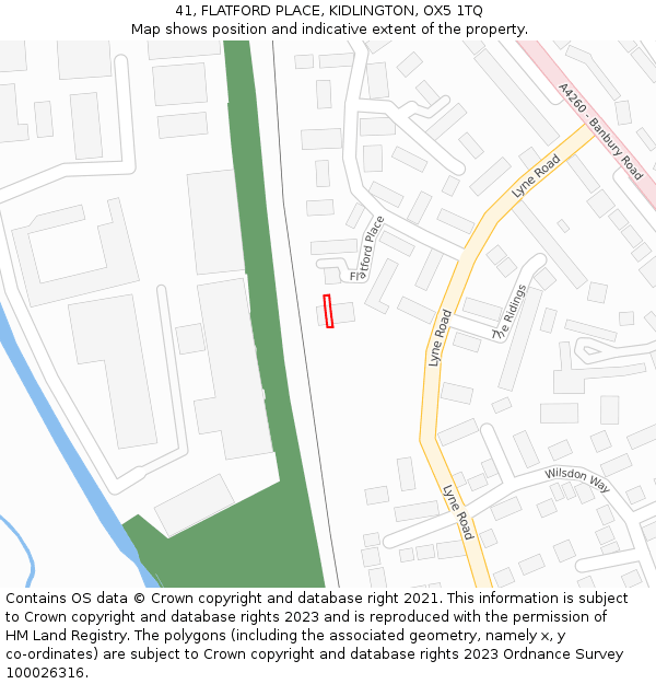 41, FLATFORD PLACE, KIDLINGTON, OX5 1TQ: Location map and indicative extent of plot