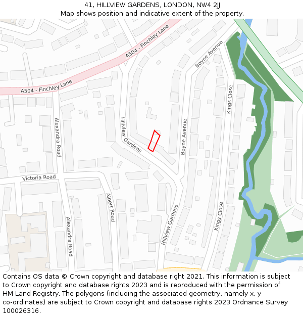 41, HILLVIEW GARDENS, LONDON, NW4 2JJ: Location map and indicative extent of plot