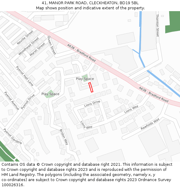 41, MANOR PARK ROAD, CLECKHEATON, BD19 5BL: Location map and indicative extent of plot