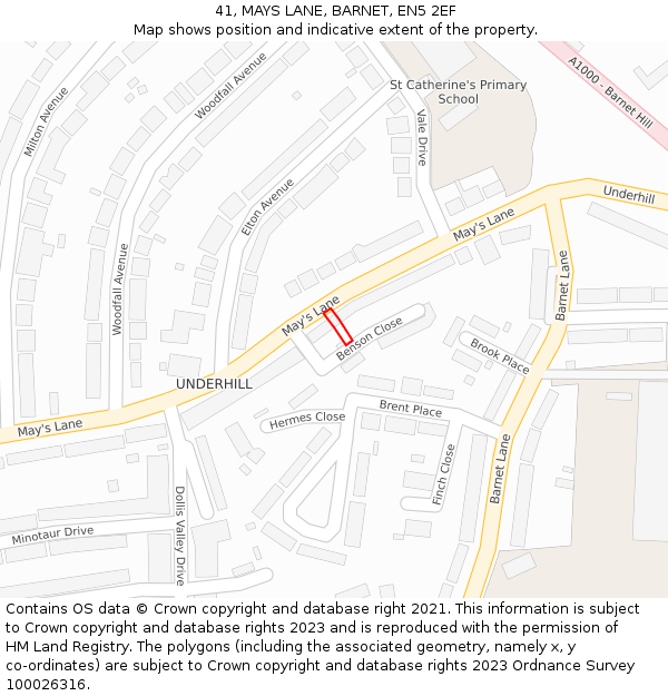 41, MAYS LANE, BARNET, EN5 2EF: Location map and indicative extent of plot