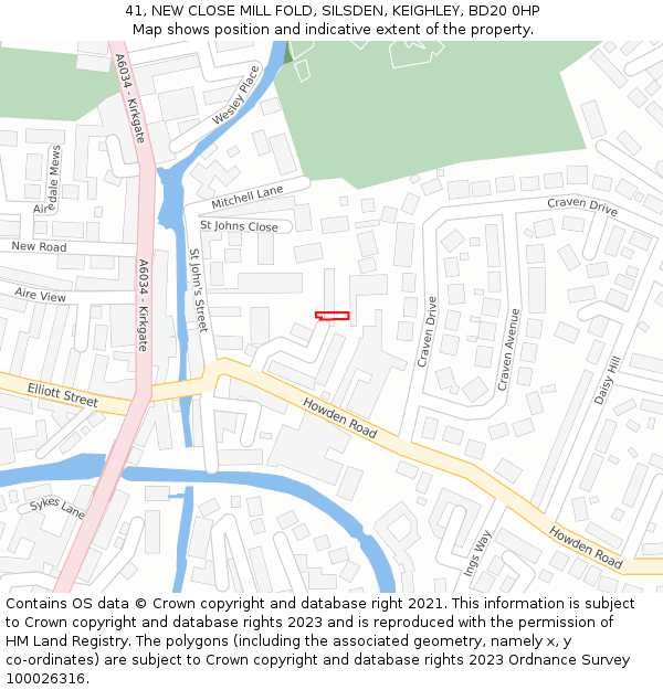 41, NEW CLOSE MILL FOLD, SILSDEN, KEIGHLEY, BD20 0HP: Location map and indicative extent of plot
