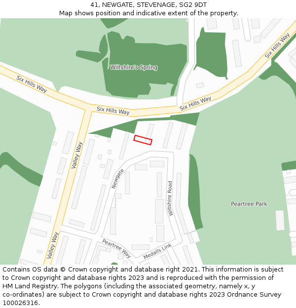 41, NEWGATE, STEVENAGE, SG2 9DT: Location map and indicative extent of plot