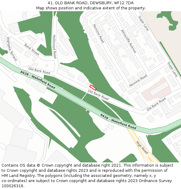41, OLD BANK ROAD, DEWSBURY, WF12 7DA: Location map and indicative extent of plot