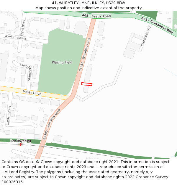 41, WHEATLEY LANE, ILKLEY, LS29 8BW: Location map and indicative extent of plot