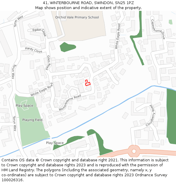 41, WINTERBOURNE ROAD, SWINDON, SN25 1PZ: Location map and indicative extent of plot