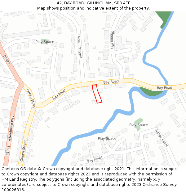 42, BAY ROAD, GILLINGHAM, SP8 4EF: Location map and indicative extent of plot