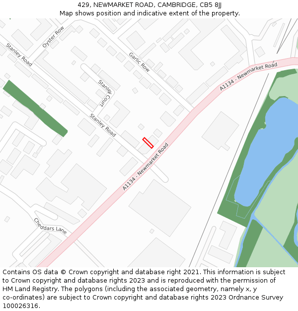 429, NEWMARKET ROAD, CAMBRIDGE, CB5 8JJ: Location map and indicative extent of plot