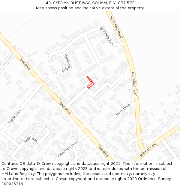 43, CYPRIAN RUST WAY, SOHAM, ELY, CB7 5ZE: Location map and indicative extent of plot