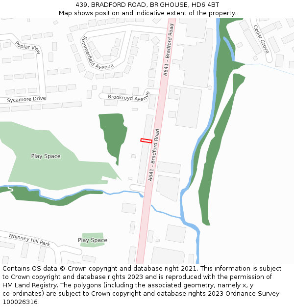 439, BRADFORD ROAD, BRIGHOUSE, HD6 4BT: Location map and indicative extent of plot