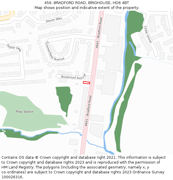 459, BRADFORD ROAD, BRIGHOUSE, HD6 4BT: Location map and indicative extent of plot