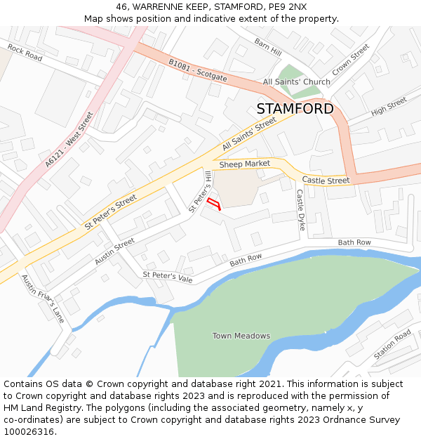 46, WARRENNE KEEP, STAMFORD, PE9 2NX: Location map and indicative extent of plot