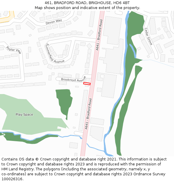 461, BRADFORD ROAD, BRIGHOUSE, HD6 4BT: Location map and indicative extent of plot