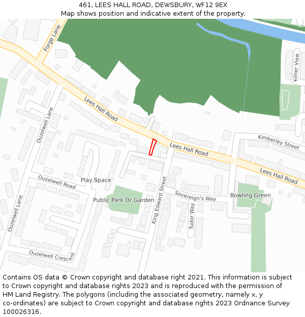 461, LEES HALL ROAD, DEWSBURY, WF12 9EX: Location map and indicative extent of plot