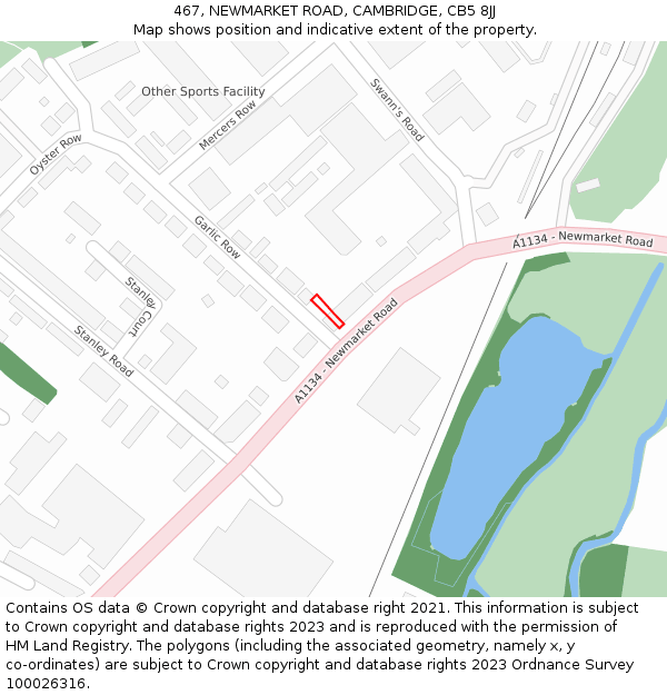 467, NEWMARKET ROAD, CAMBRIDGE, CB5 8JJ: Location map and indicative extent of plot