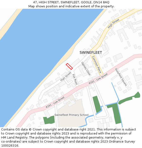 47, HIGH STREET, SWINEFLEET, GOOLE, DN14 8AQ: Location map and indicative extent of plot