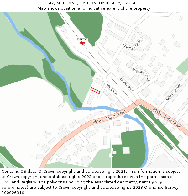 47, MILL LANE, DARTON, BARNSLEY, S75 5HE: Location map and indicative extent of plot