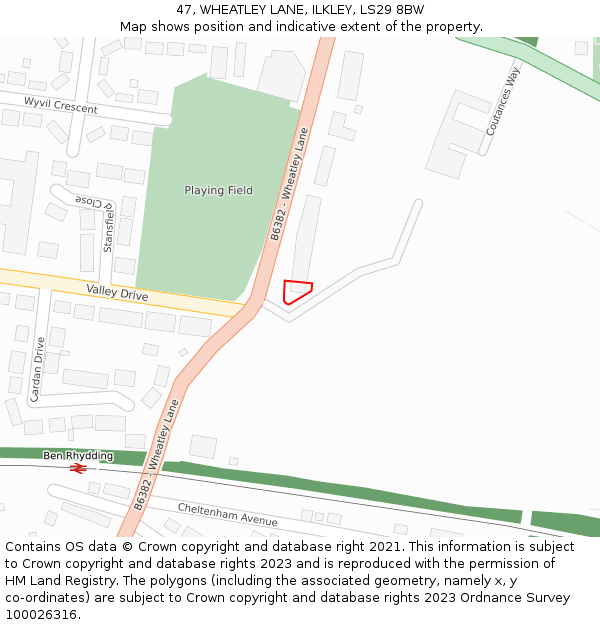 47, WHEATLEY LANE, ILKLEY, LS29 8BW: Location map and indicative extent of plot