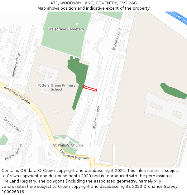 471, WOODWAY LANE, COVENTRY, CV2 2AG: Location map and indicative extent of plot