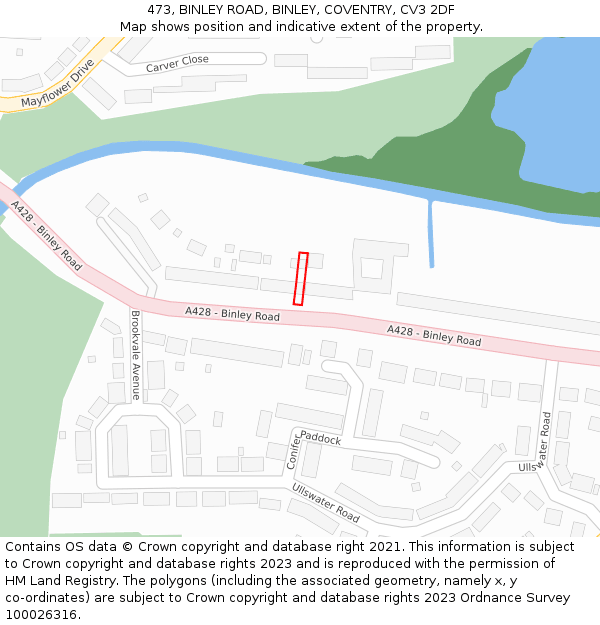 473, BINLEY ROAD, BINLEY, COVENTRY, CV3 2DF: Location map and indicative extent of plot