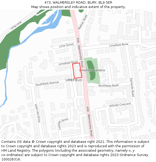 473, WALMERSLEY ROAD, BURY, BL9 5ER: Location map and indicative extent of plot