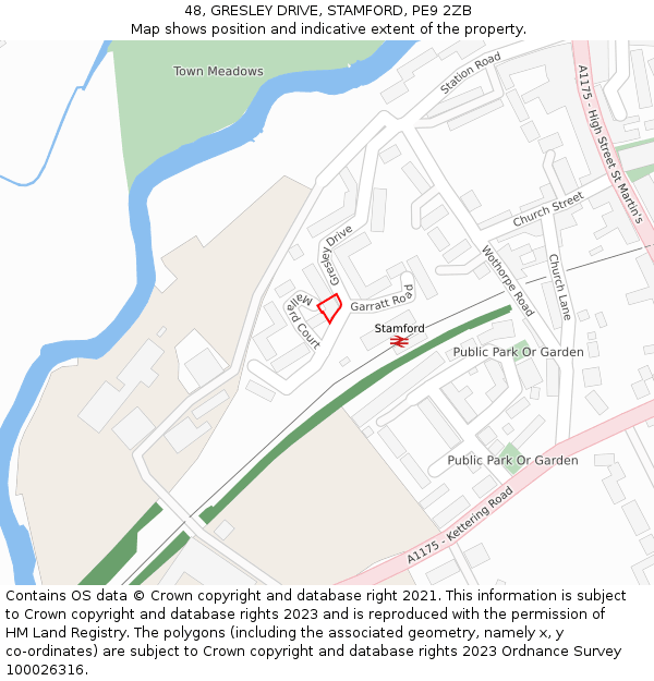 48, GRESLEY DRIVE, STAMFORD, PE9 2ZB: Location map and indicative extent of plot