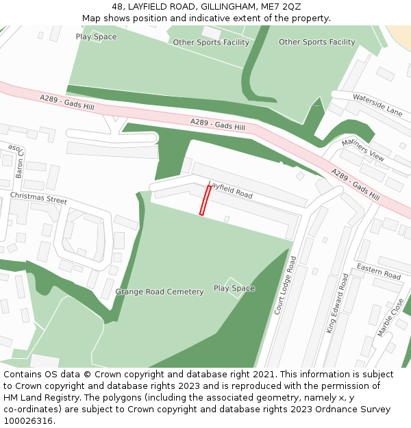 48, LAYFIELD ROAD, GILLINGHAM, ME7 2QZ: Location map and indicative extent of plot