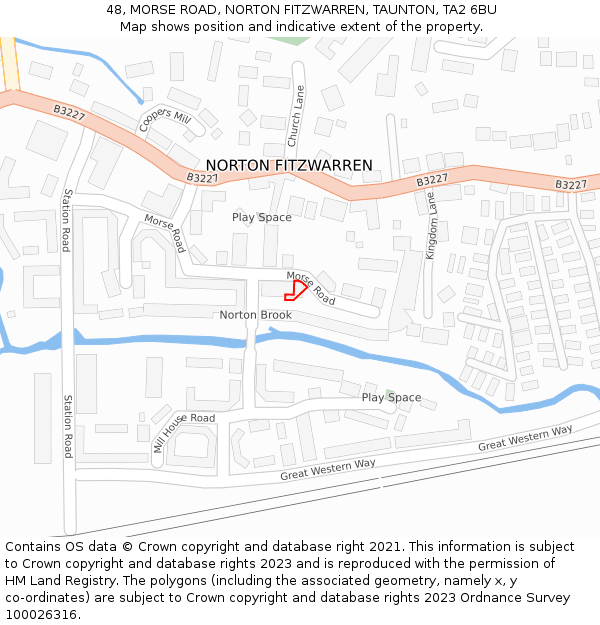 48, MORSE ROAD, NORTON FITZWARREN, TAUNTON, TA2 6BU: Location map and indicative extent of plot