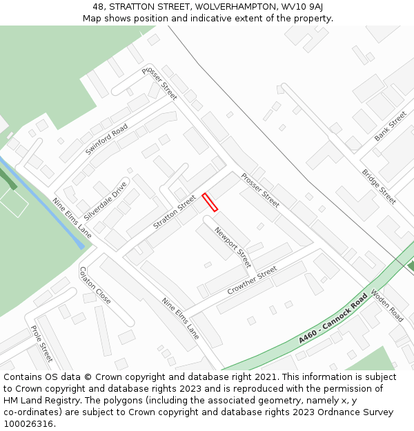 48, STRATTON STREET, WOLVERHAMPTON, WV10 9AJ: Location map and indicative extent of plot