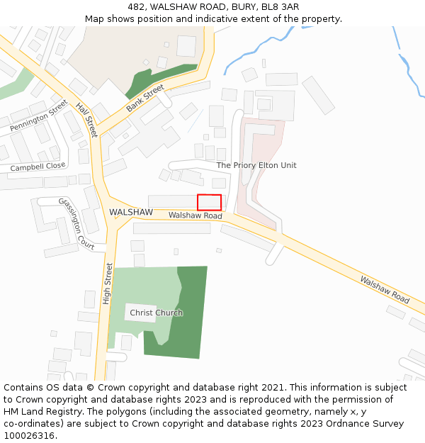 482, WALSHAW ROAD, BURY, BL8 3AR: Location map and indicative extent of plot