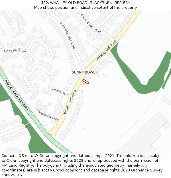 482, WHALLEY OLD ROAD, BLACKBURN, BB1 5RH: Location map and indicative extent of plot