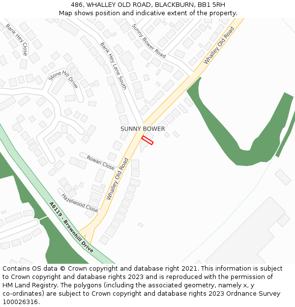 486, WHALLEY OLD ROAD, BLACKBURN, BB1 5RH: Location map and indicative extent of plot