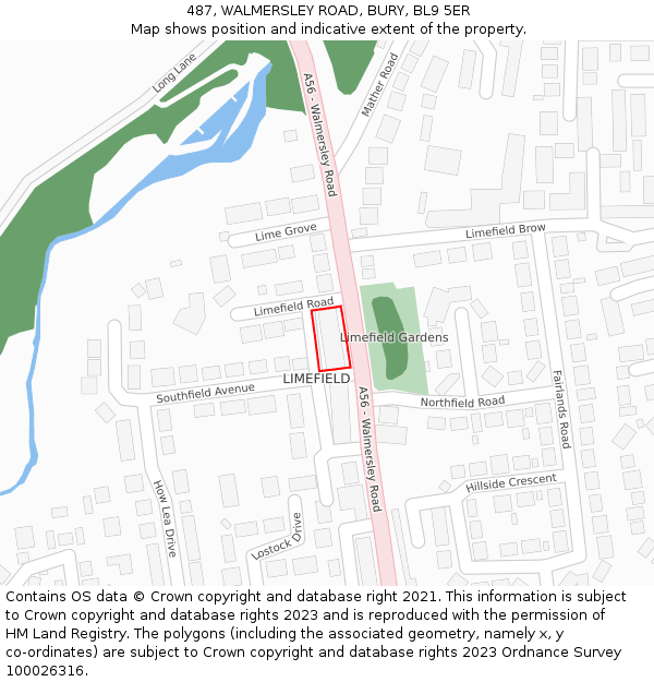 487, WALMERSLEY ROAD, BURY, BL9 5ER: Location map and indicative extent of plot