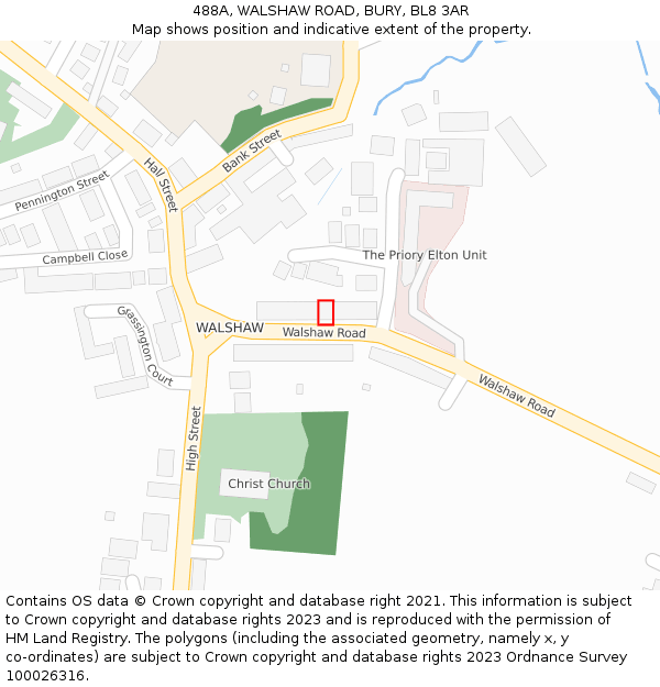 488A, WALSHAW ROAD, BURY, BL8 3AR: Location map and indicative extent of plot