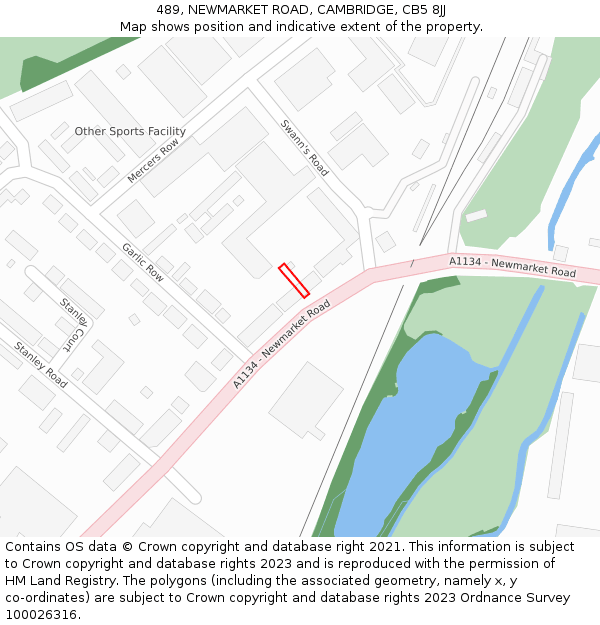 489, NEWMARKET ROAD, CAMBRIDGE, CB5 8JJ: Location map and indicative extent of plot