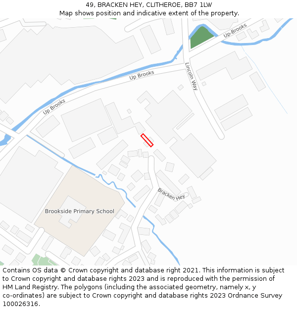 49, BRACKEN HEY, CLITHEROE, BB7 1LW: Location map and indicative extent of plot