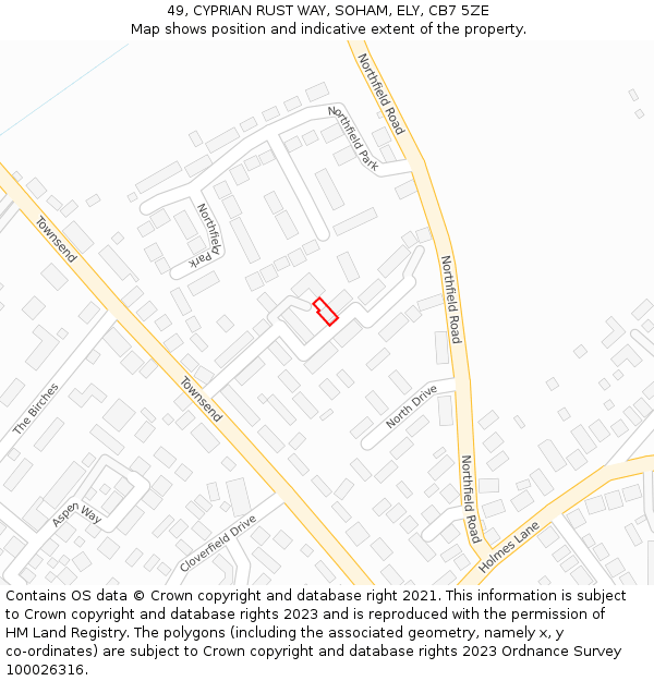 49, CYPRIAN RUST WAY, SOHAM, ELY, CB7 5ZE: Location map and indicative extent of plot