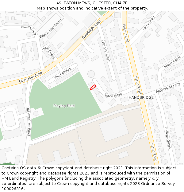 49, EATON MEWS, CHESTER, CH4 7EJ: Location map and indicative extent of plot