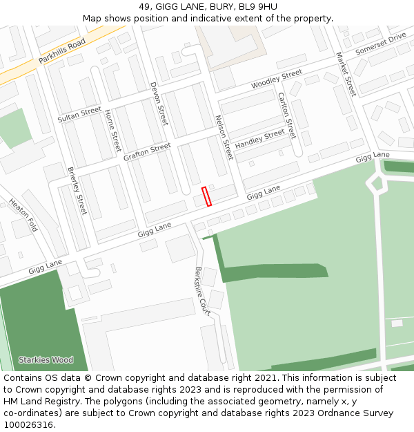 49, GIGG LANE, BURY, BL9 9HU: Location map and indicative extent of plot