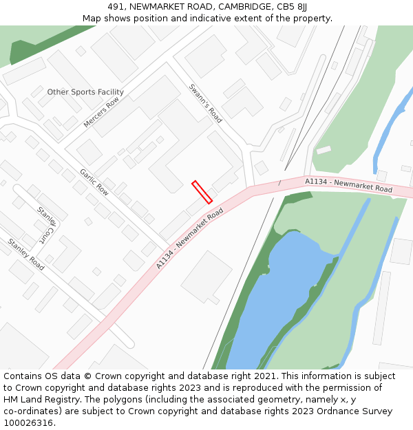 491, NEWMARKET ROAD, CAMBRIDGE, CB5 8JJ: Location map and indicative extent of plot