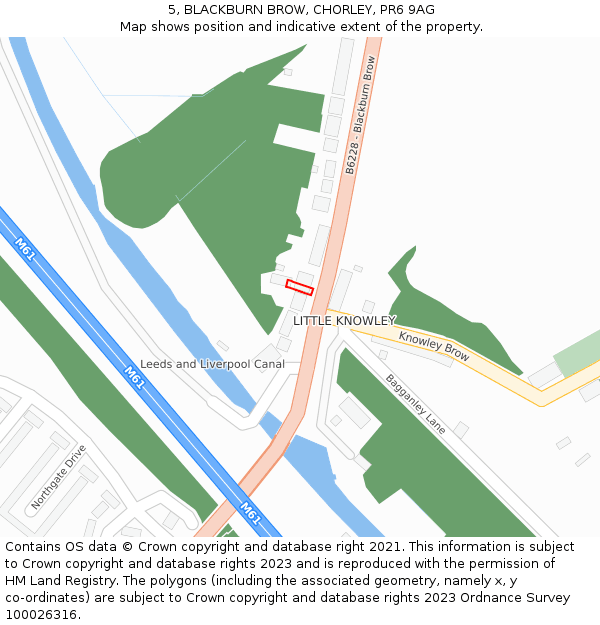 5, BLACKBURN BROW, CHORLEY, PR6 9AG: Location map and indicative extent of plot